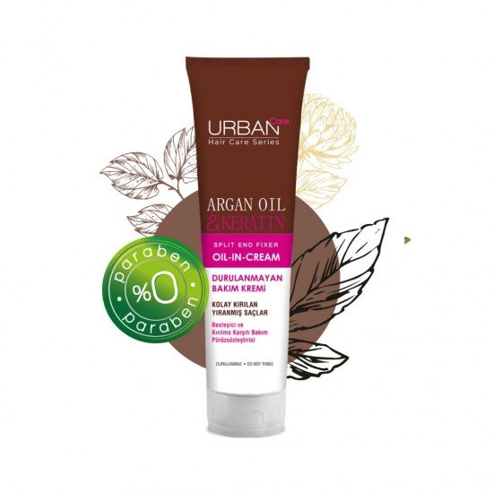 Urban Care Argan Yağı ve Keratin İçeren Besleyici ve Kırılma Karşıtı Durulanmayan Saç Bakım Kremi 150 ml