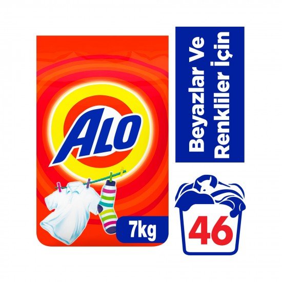 Alo Toz Çamaşır Deterjanı Beyazlar ve Renkliler İçin 7 kg Alo Toz Çamaşır Deterjanı Beyazlar ve Renkliler İçin 7 kg